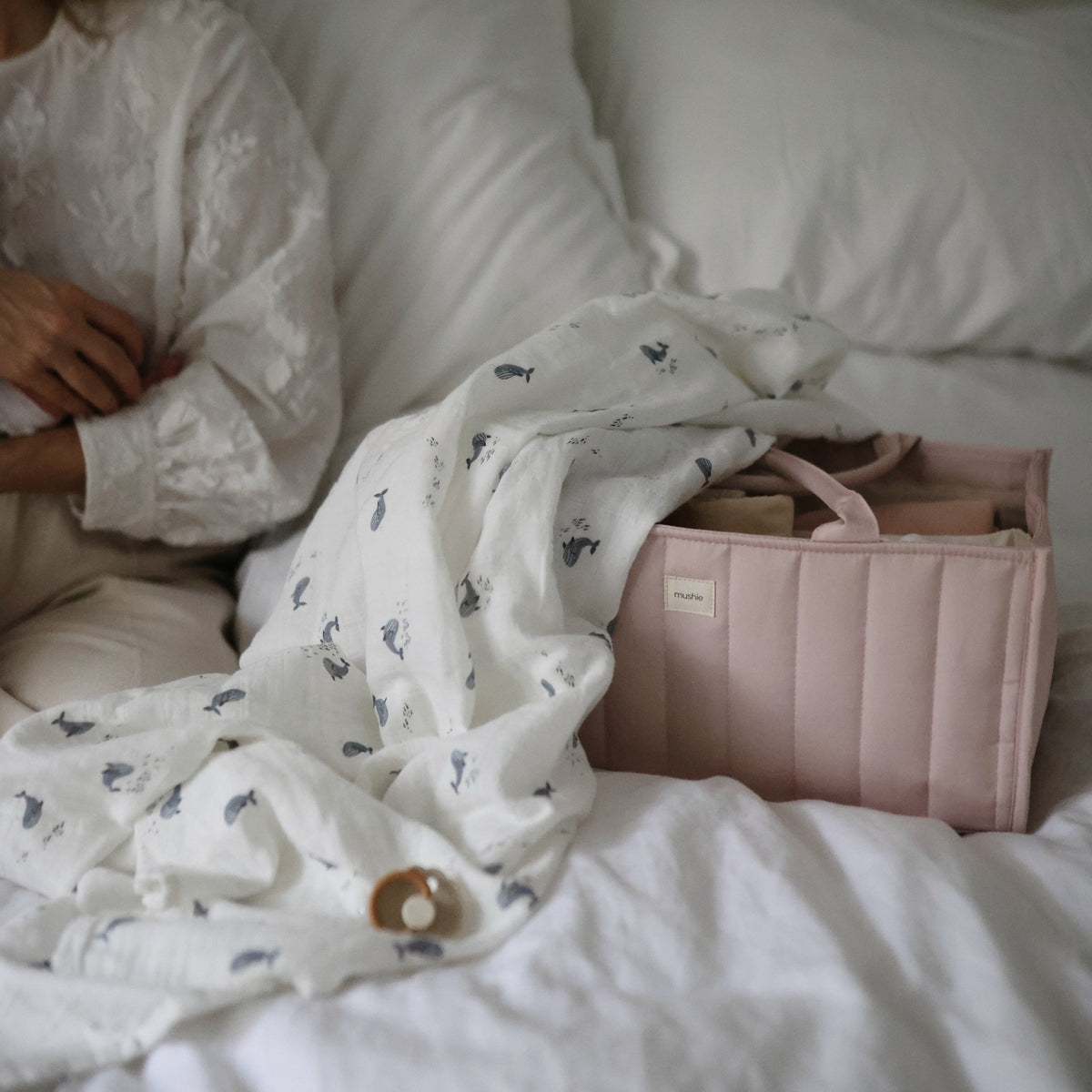 Versatile Quilted Diaper Caddy - Nursery Organizer by Mushie