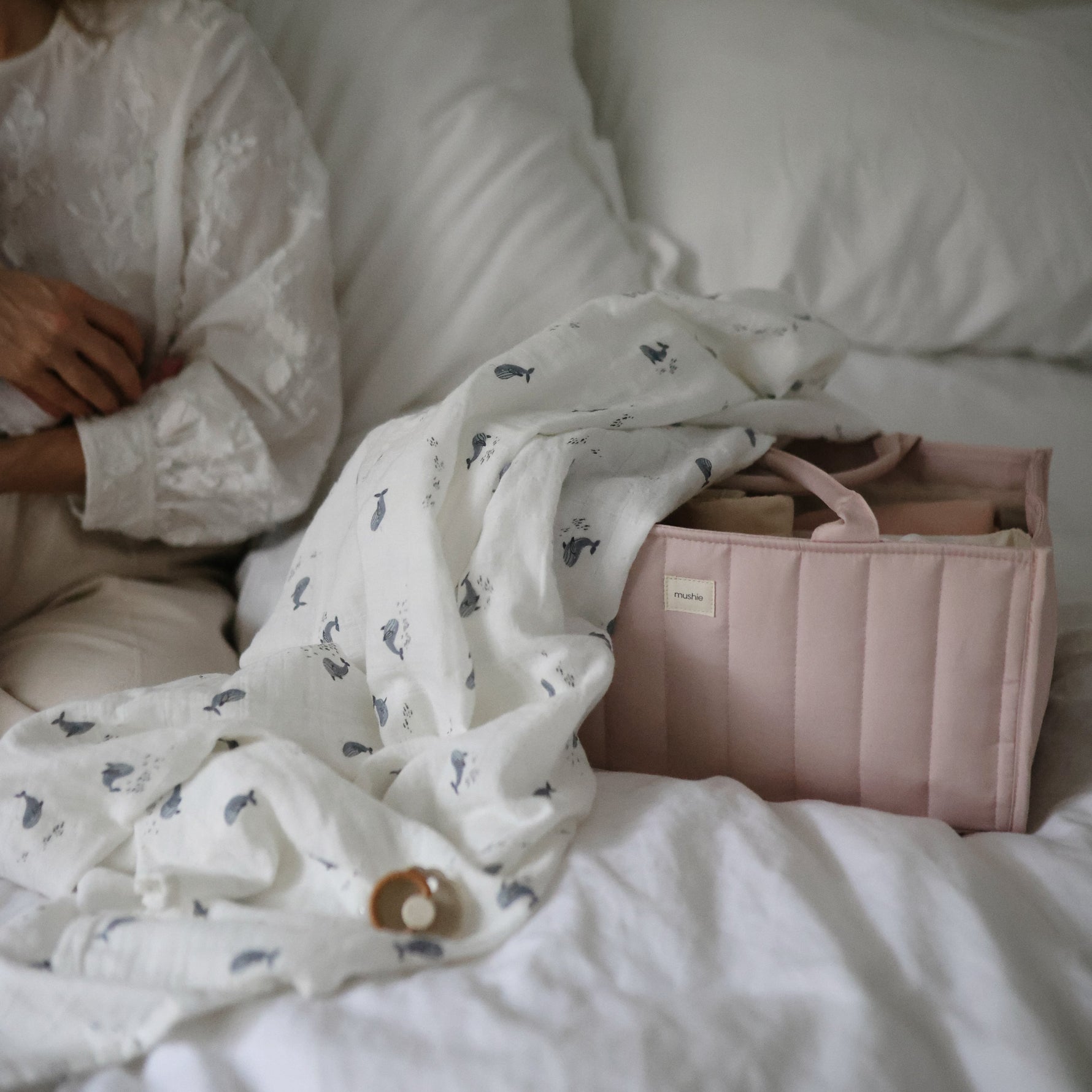 Versatile Quilted Diaper Caddy - Nursery Organizer by Mushie