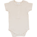 Mebie Baby Vanilla Organic Cotton Ribbed Snap Bodysuit - 