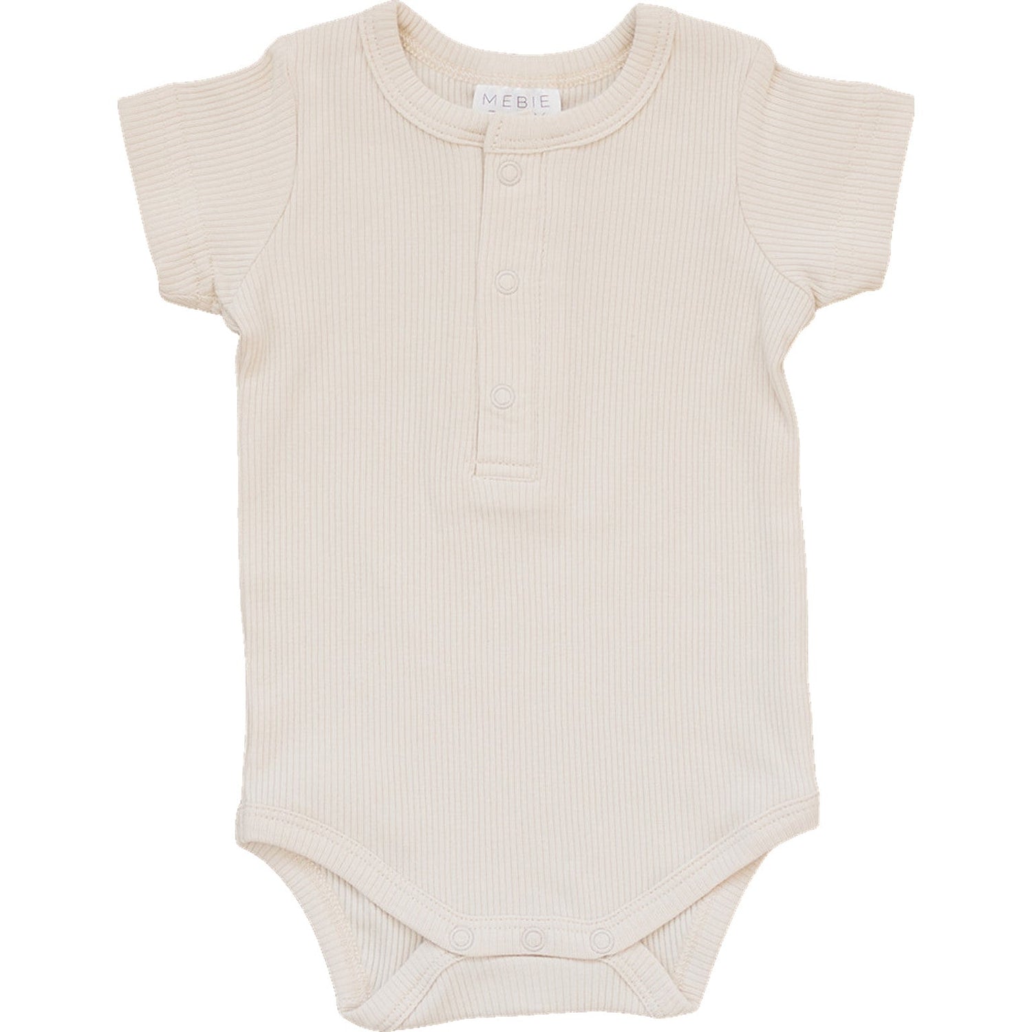Mebie Baby Vanilla Organic Cotton Ribbed Snap Bodysuit - 