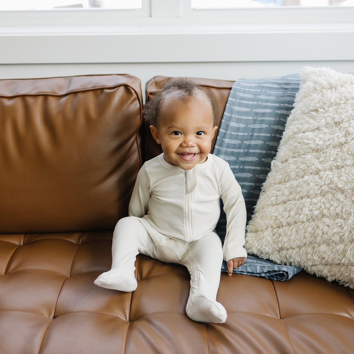 Mebie Baby Vanilla Organic Cotton Ribbed ZipperEveretts Place