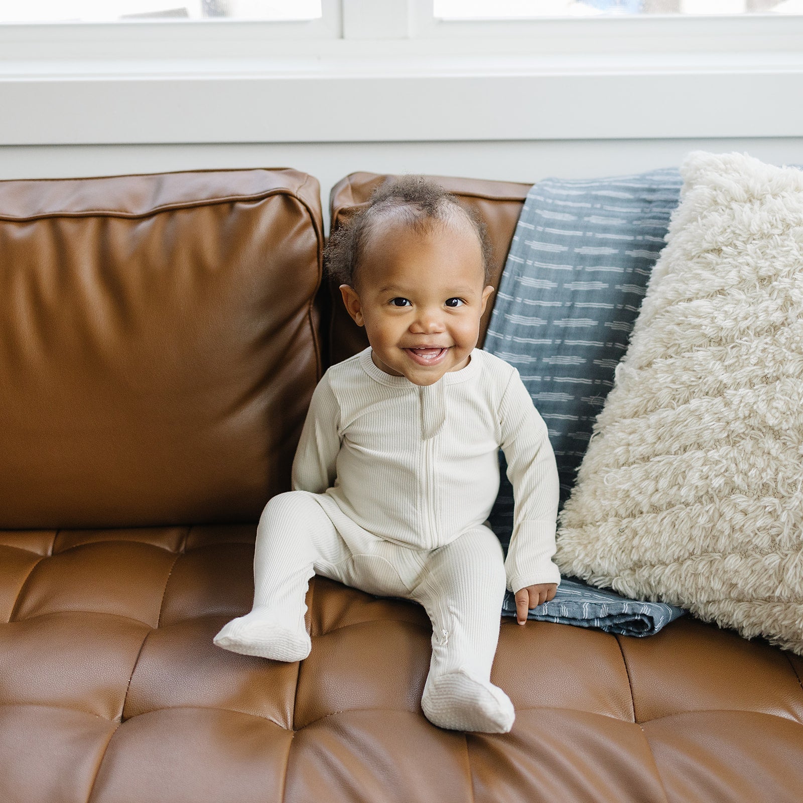 Mebie Baby Vanilla Organic Cotton Ribbed ZipperEveretts Place