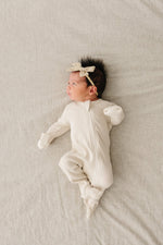Mebie Baby Vanilla Organic Cotton Ribbed Zipper - 
