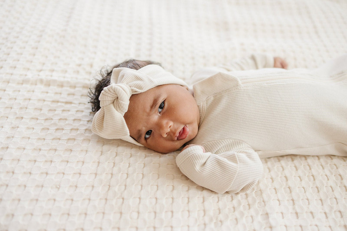 Mebie Baby Vanilla Organic Cotton Ribbed ZipperEveretts Place