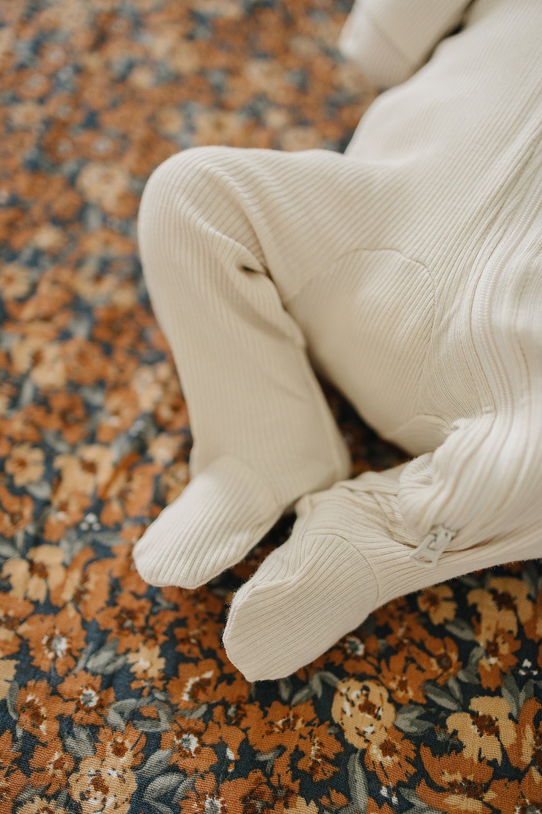 Mebie Baby Vanilla Organic Cotton Ribbed ZipperEveretts Place
