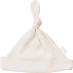 Mebie Baby Vanilla Organic Ribbed Newborn Knot Hat - 