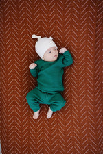 Mebie Baby Vanilla Organic Ribbed Newborn Knot Hat - 