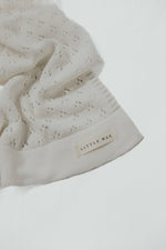 Little Mae & Co Vanilla Pointelle Knit Baby Blanket By Little Mae And Co - Everetts Place Boutique - 