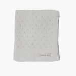 Little Mae & Co Vanilla Pointelle Knit Baby Blanket By Little Mae And Co - Everetts Place Boutique - 