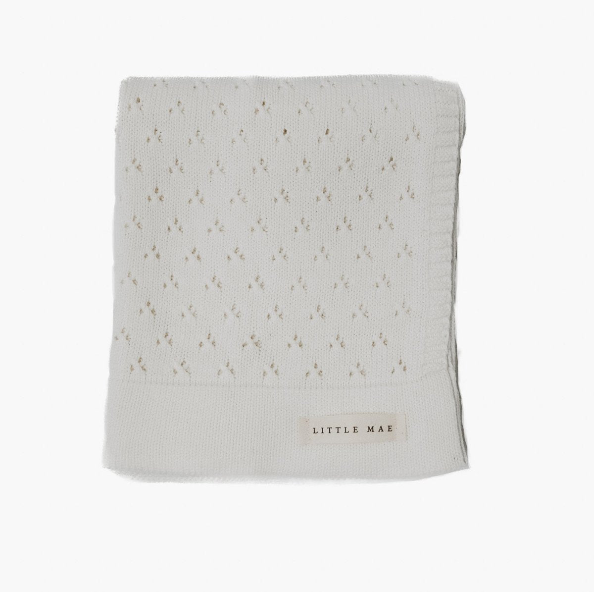 Little Mae & Co Vanilla Pointelle Knit Baby Blanket By Little Mae And Co - Everetts Place Boutique - 