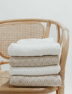 Little Mae & Co Vanilla Pointelle Knit Baby Blanket By Little Mae And Co - Everetts Place Boutique - 