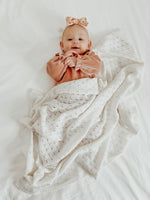 Little Mae & Co Vanilla Pointelle Knit Baby Blanket By Little Mae And Co - Everetts Place Boutique - 