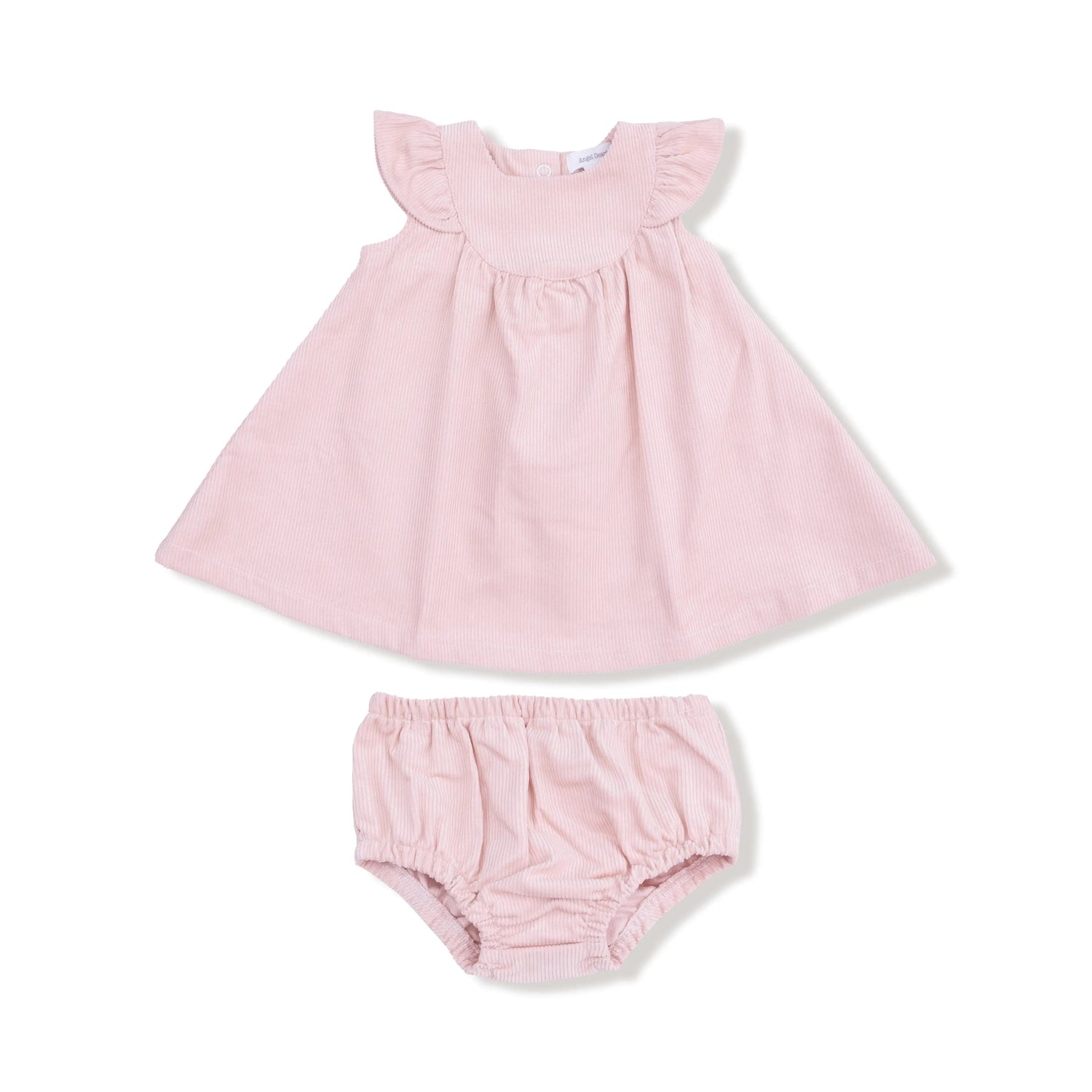 Angel Dear Veiled Pink - Scoop Yoke with Ruffle Dress + Bloomer - 