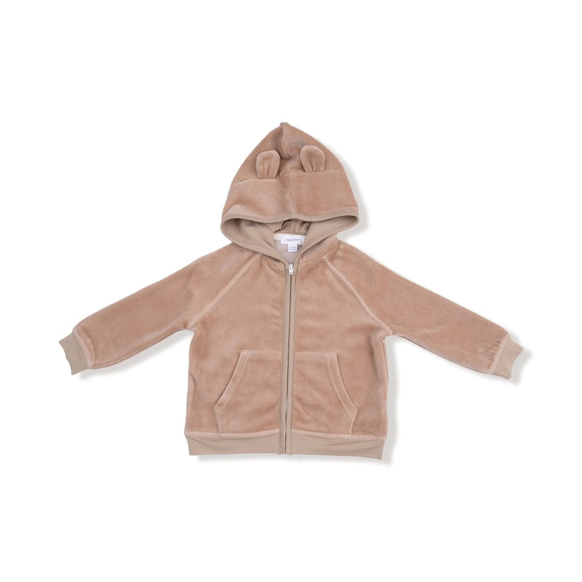 Angel Dear Velour Bear Ears Zip Hoodie And Varsity Stripe Jogger Set - Everetts Place Boutique - 