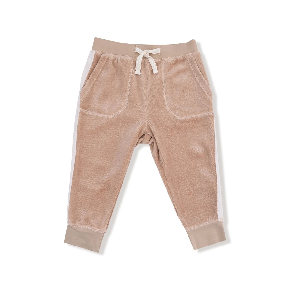 Angel Dear Velour Bear Ears Zip Hoodie And Varsity Stripe Jogger Set - Everetts Place Boutique - 