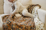 Mebie Baby Venetian Floral + Autumn Bloom Lace Muslin Quilt - 