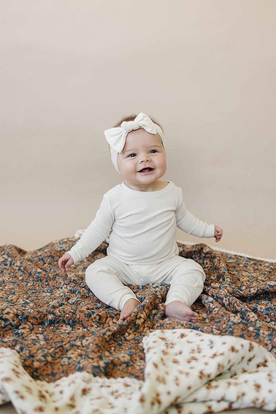 Mebie Baby Venetian Floral + Autumn Bloom Lace Muslin Quilt - 