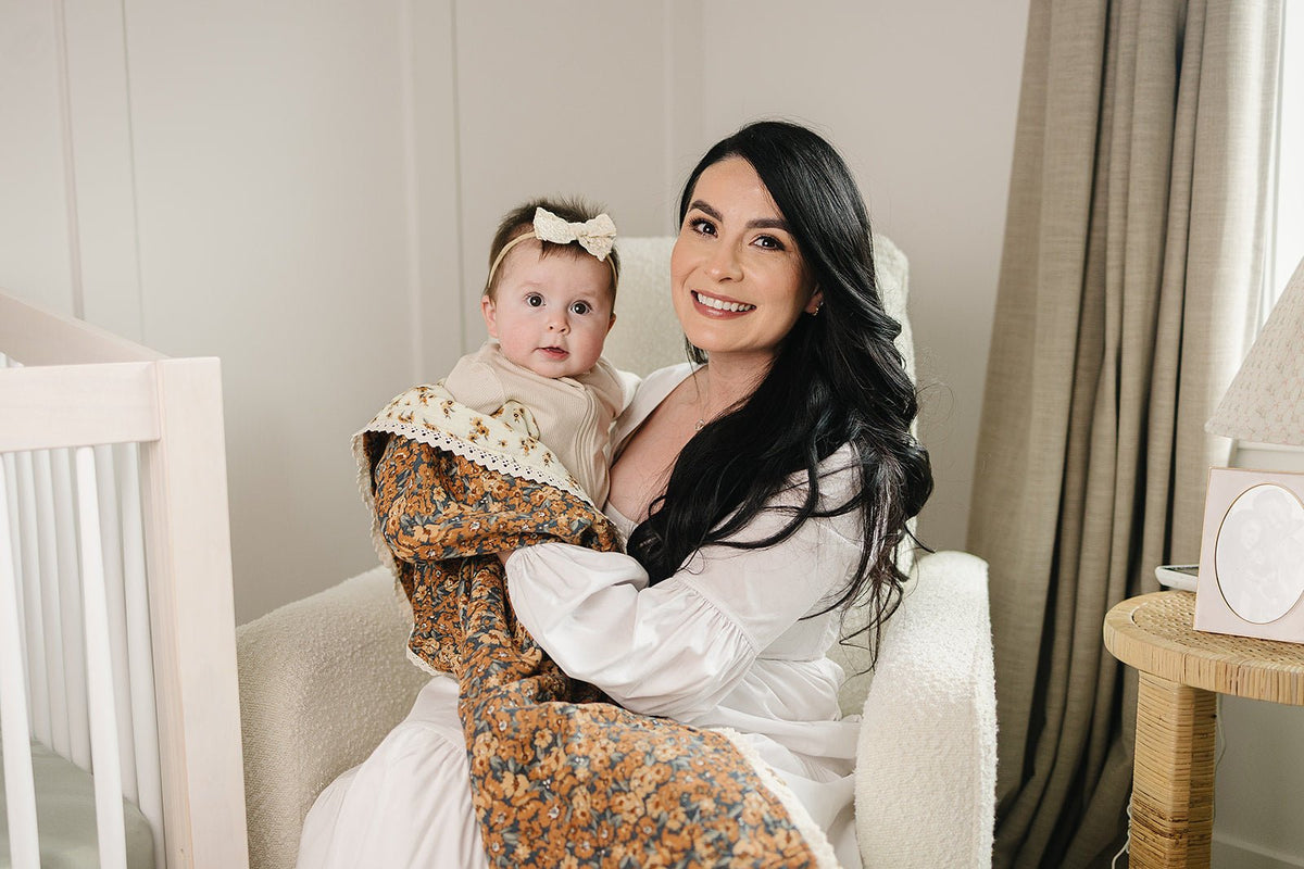 Mebie Baby Venetian Floral + Autumn Bloom Lace Muslin Quilt - 