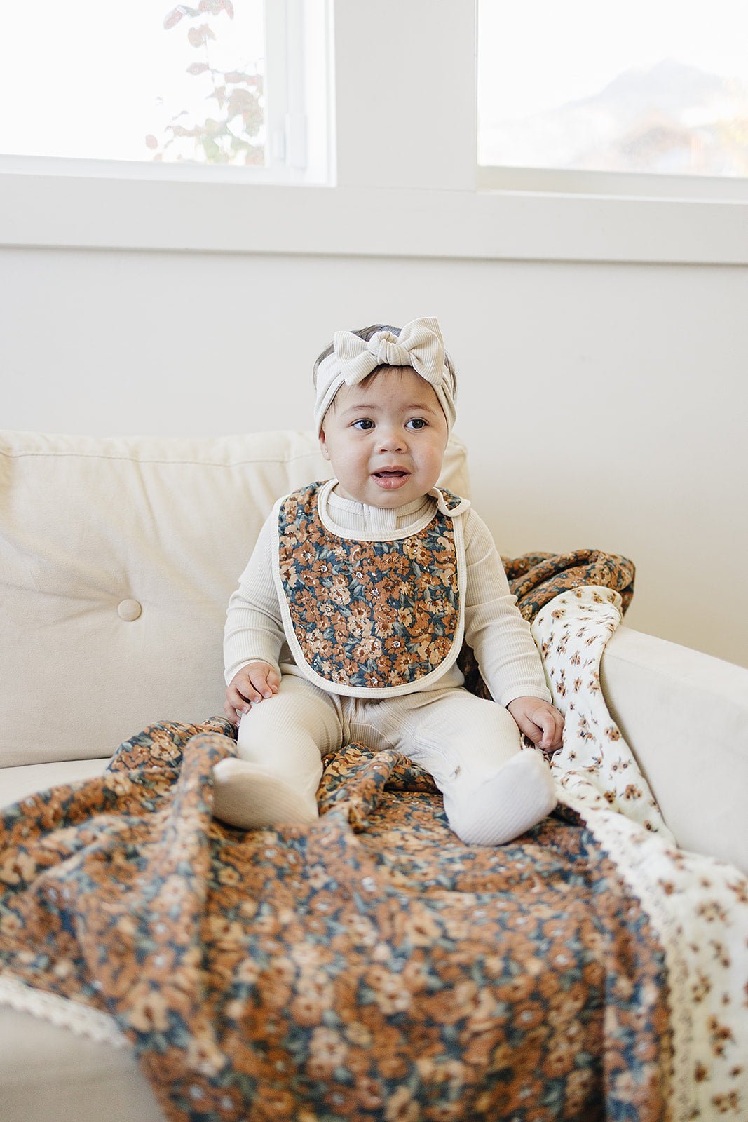 Mebie Baby Venetian Floral Classic Muslin Bib - 