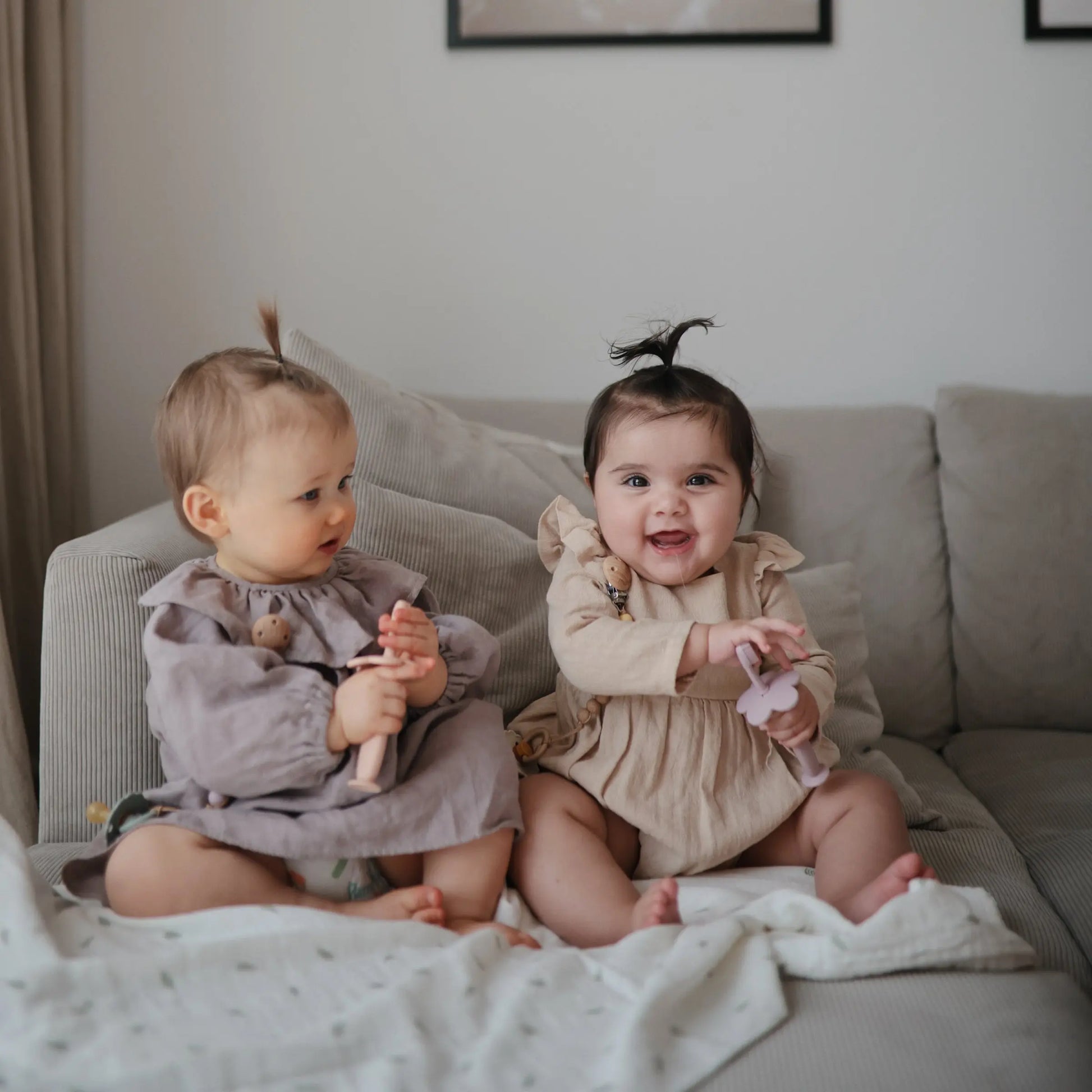 Organic Cotton Muslin Swaddle Blanket for Baby Cuddling and Nursing Mushie