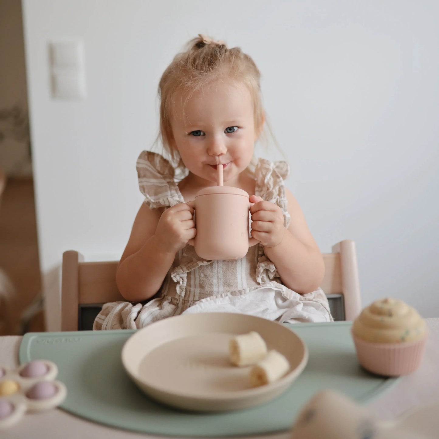 Silicone Training Cup with Straw for Toddlers and Babies Mushie