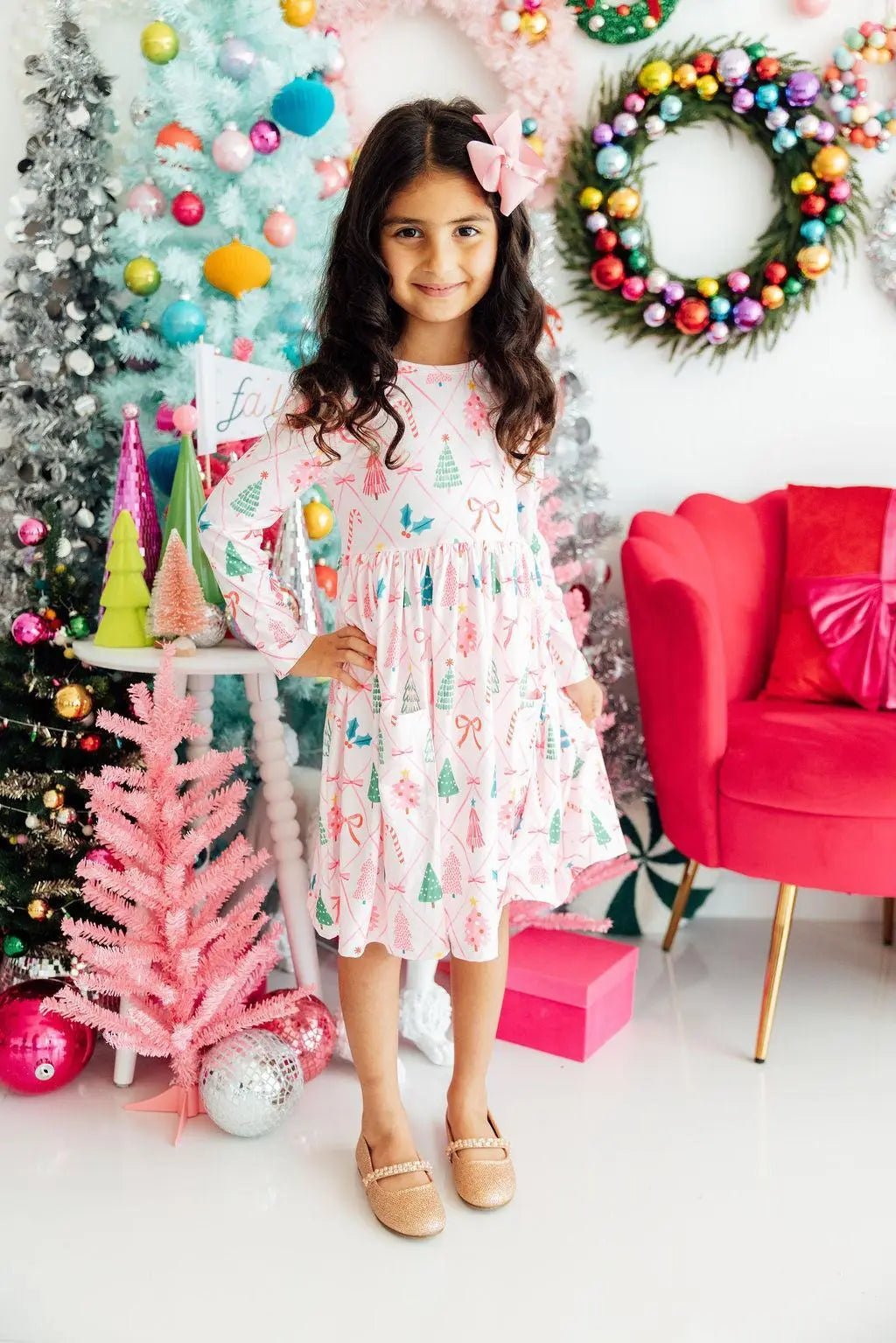 Mila & Rose ® Very Merry L/S Pocket Twirl Dress - 