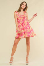 PinkBlush Vibrant Floral Dress with Chic Design for Stylish Women - 