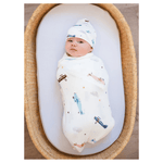 Vintage Airplane Bamboo Stretch Swaddle Blanket - Child, Baby & Toddler Clothing, Toddler, Infant, Linens | Everetts Place