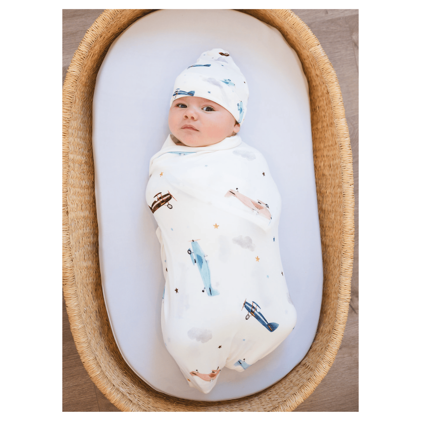 Vintage Airplane Bamboo Stretch Swaddle Blanket - Child, Baby & Toddler Clothing, Toddler, Infant, Linens | Everetts Place