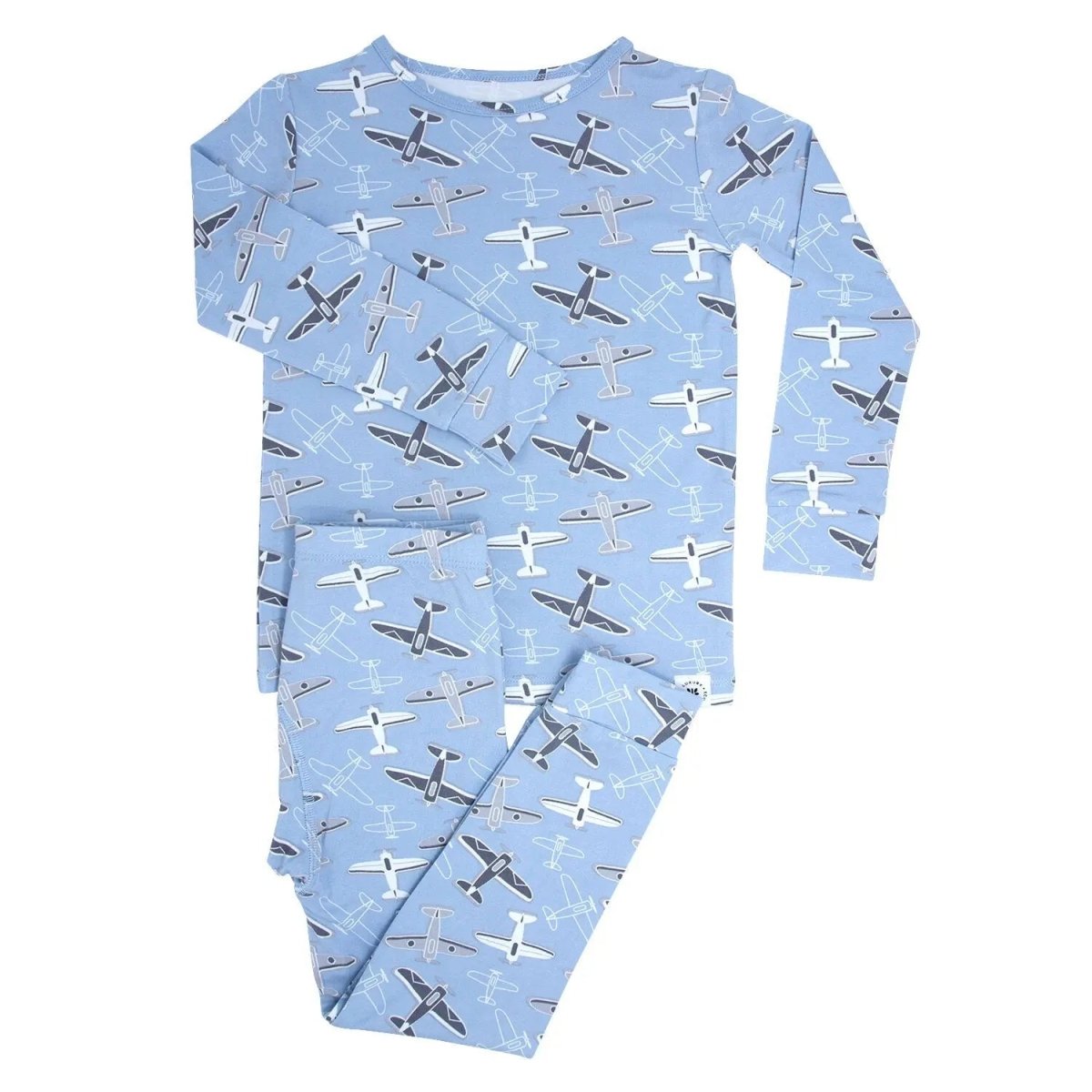 Sweet Bamboo Vintage Airplanes Pajama Set with Cozy Fabric for Kids Bedtime - 
