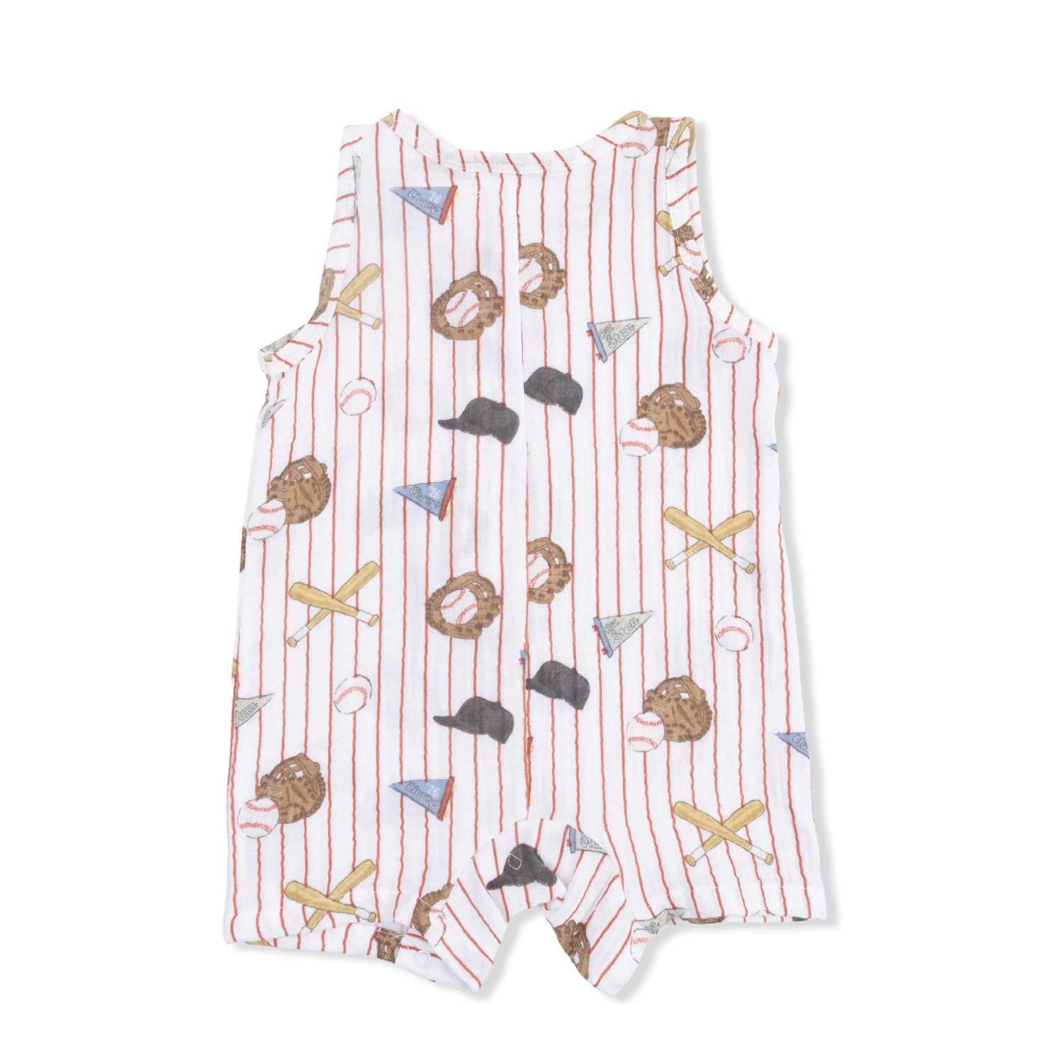 Angel Dear Vintage Baseball Stripe - Sleeveless Shortie Romper - 