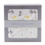 Newcastle Classics Vintage Bicycle Bamboo Muslin Blanket for Cozy Kids Comfort - 