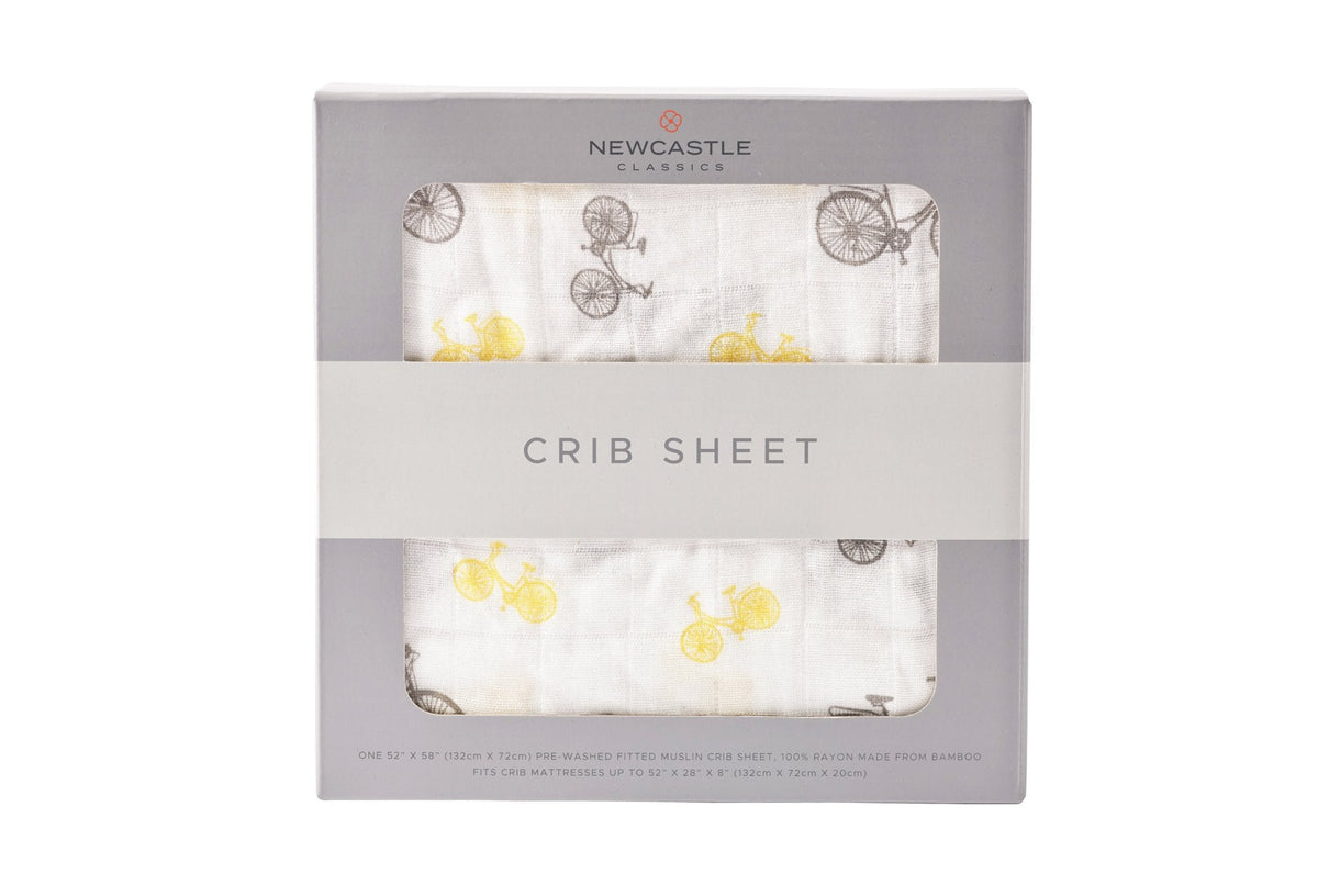 Newcastle Classics Vintage Bicycle Bamboo Muslin Crib Sheet