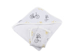 Newcastle Classics Vintage Bicycle Bamboo Muslin Hooded Towel Set for Cozy Kids - 