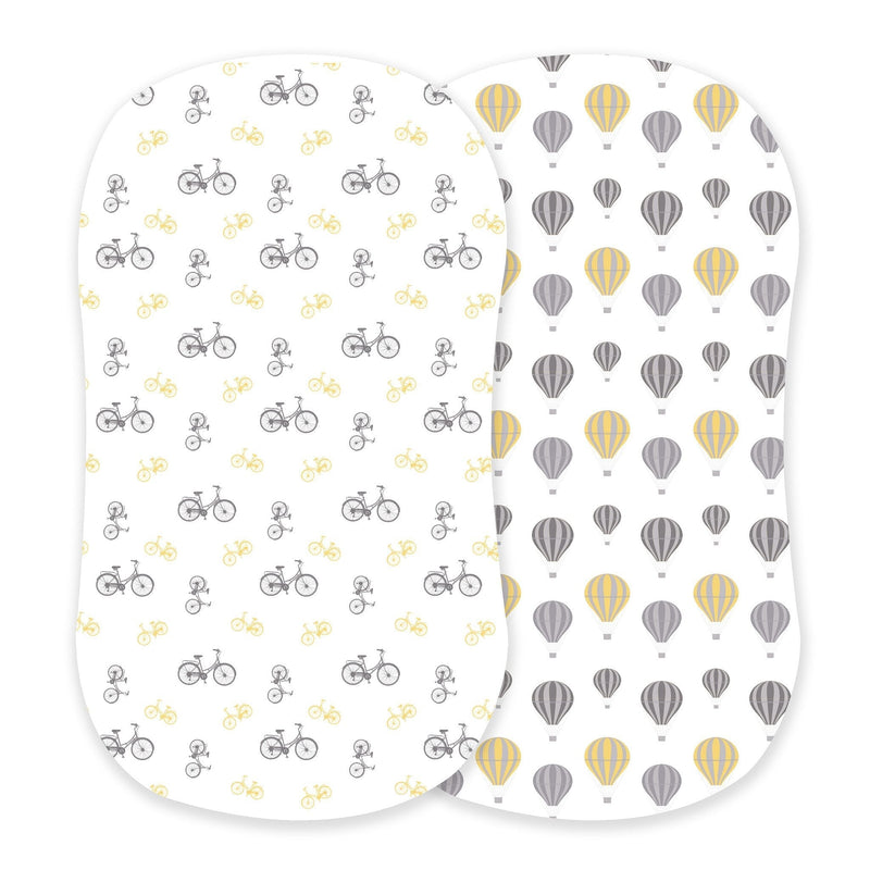 Vintage Bicycles and Hot Air Balloon Bamboo Changing Pad Cover Bassinet Sheet Newcastle Classics