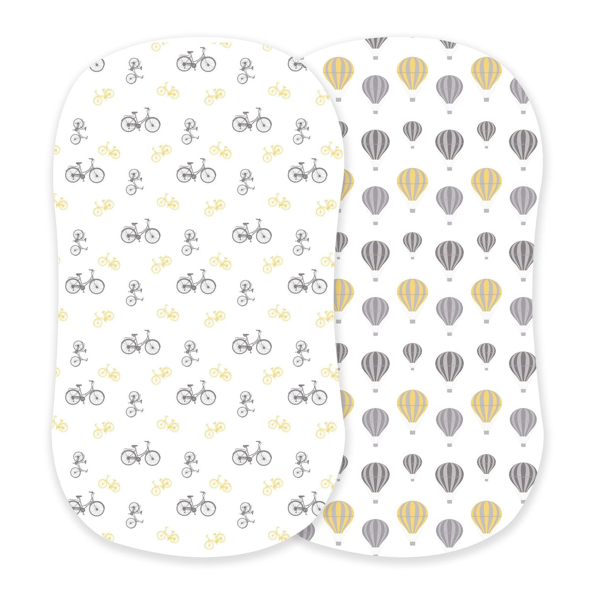 Vintage Bicycles and Hot Air Balloon Bamboo Changing Pad Cover/Bassinet Sheet - Bib | Everetts Place