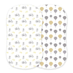 Vintage Bicycles and Hot Air Balloon Bamboo Changing Pad Cover/Bassinet Sheet - Bib | Everetts Place