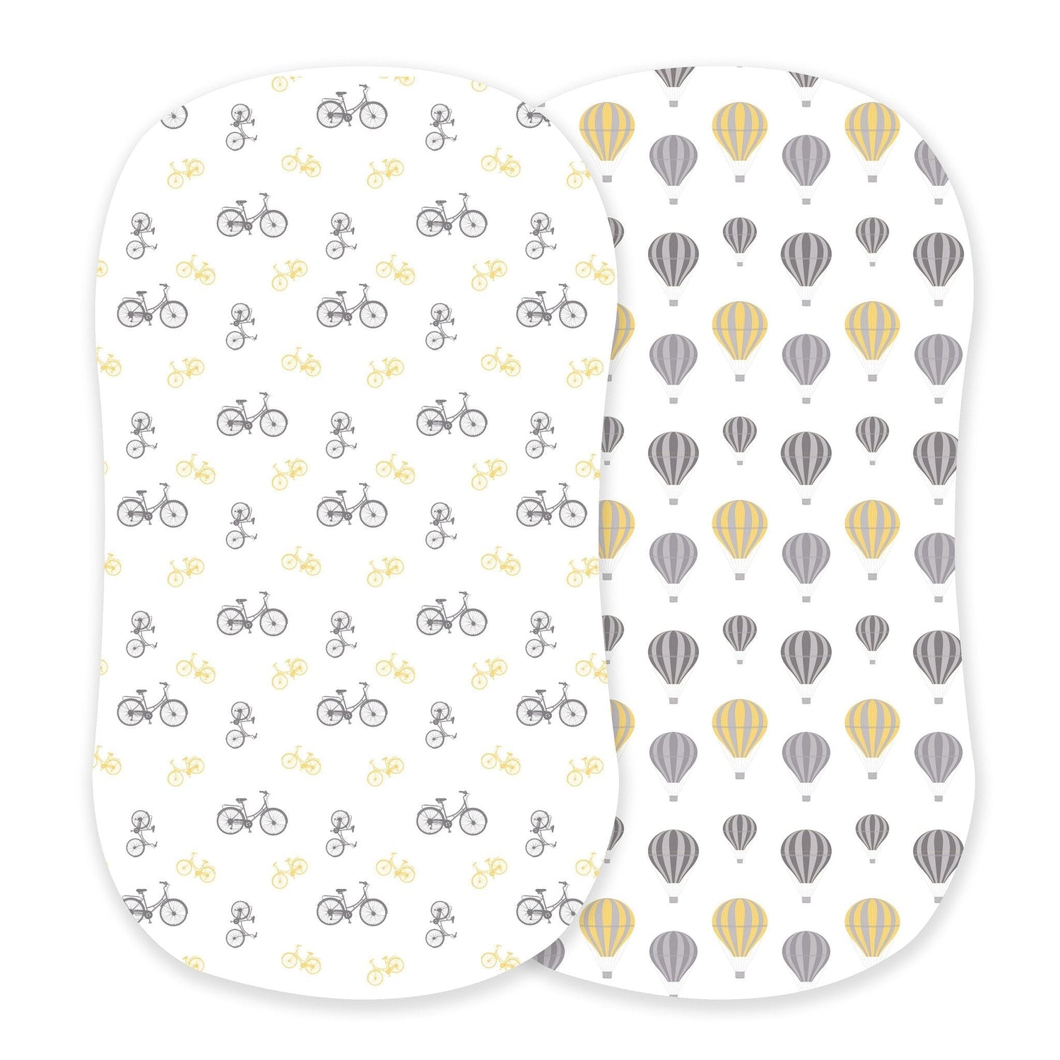 Vintage Bicycles and Hot Air Balloon Bamboo Changing Pad Cover/Bassinet Sheet - Bib | Everetts Place
