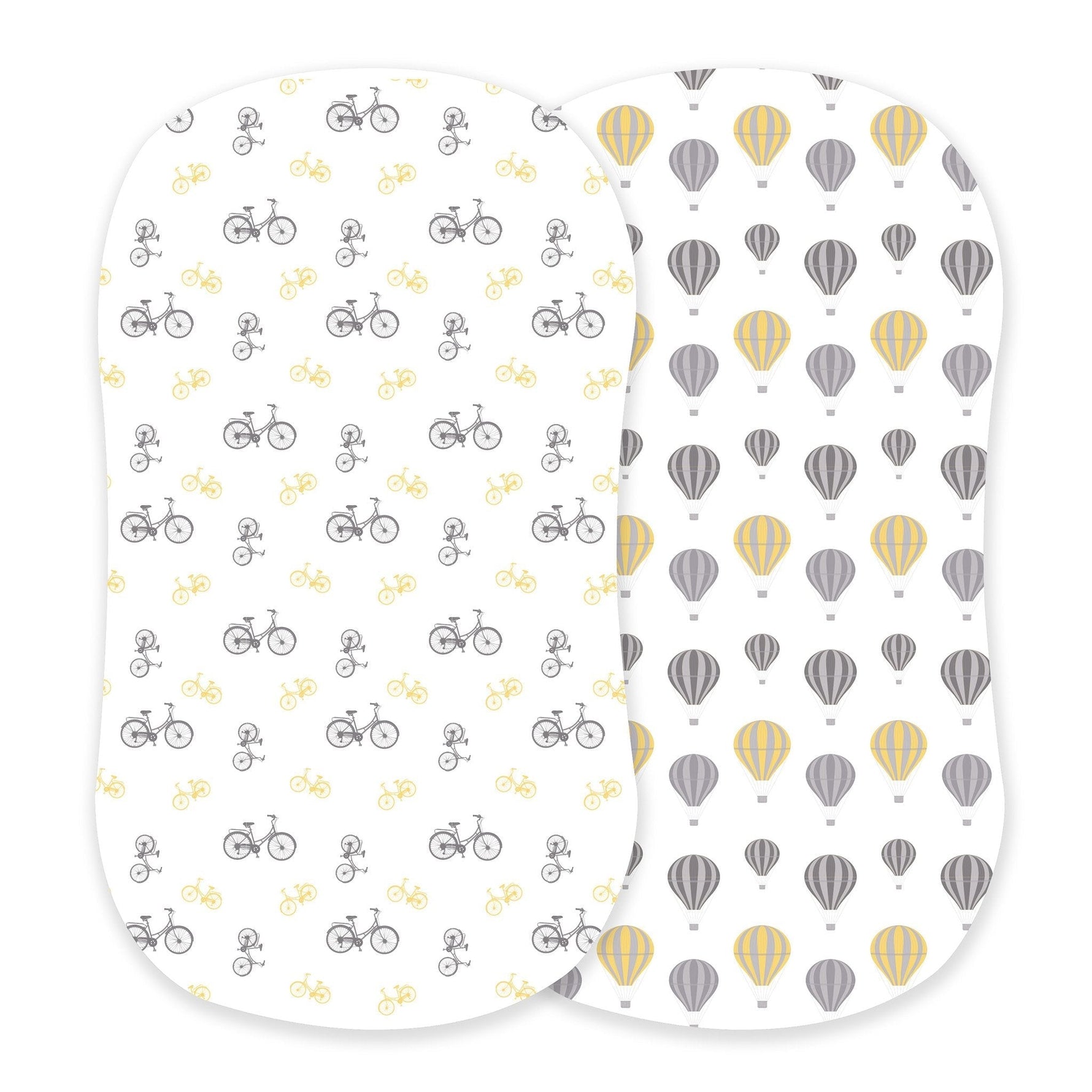 Vintage Bicycles and Hot Air Balloon Bamboo Changing Pad Cover/Bassinet Sheet - Bib | Everetts Place