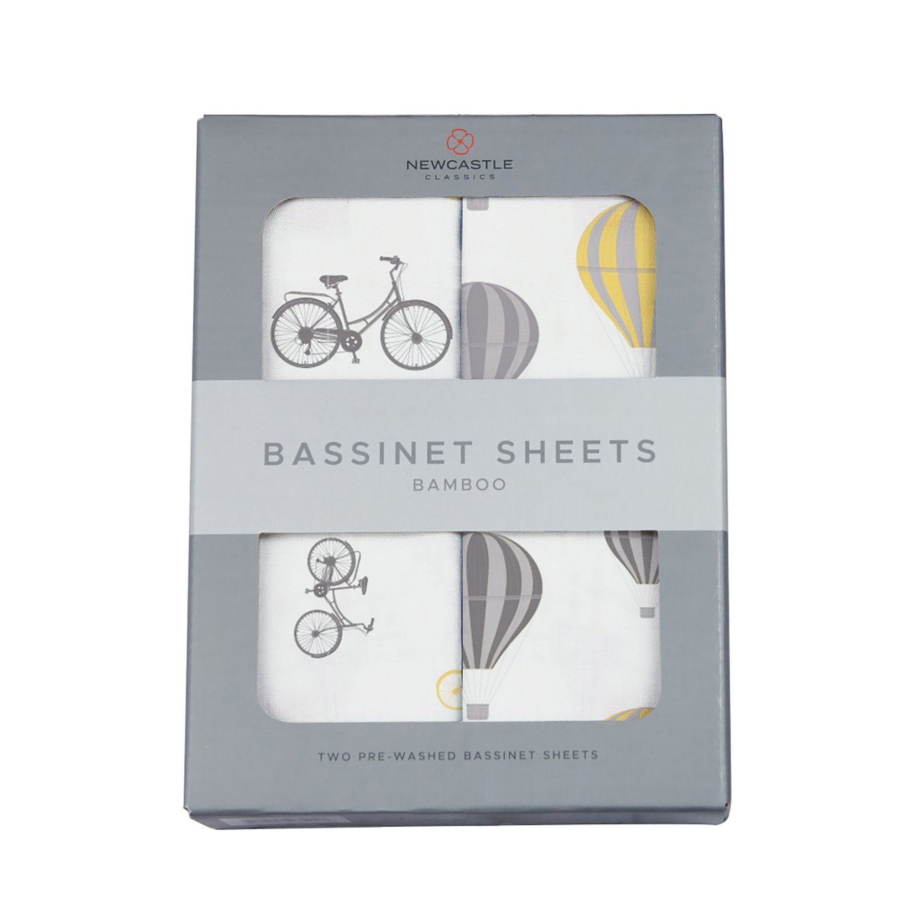 Newcastle Classics Vintage Bicycles and Hot Air Balloon Bamboo Changing Pad Cover/Bassinet SheetEveretts Place