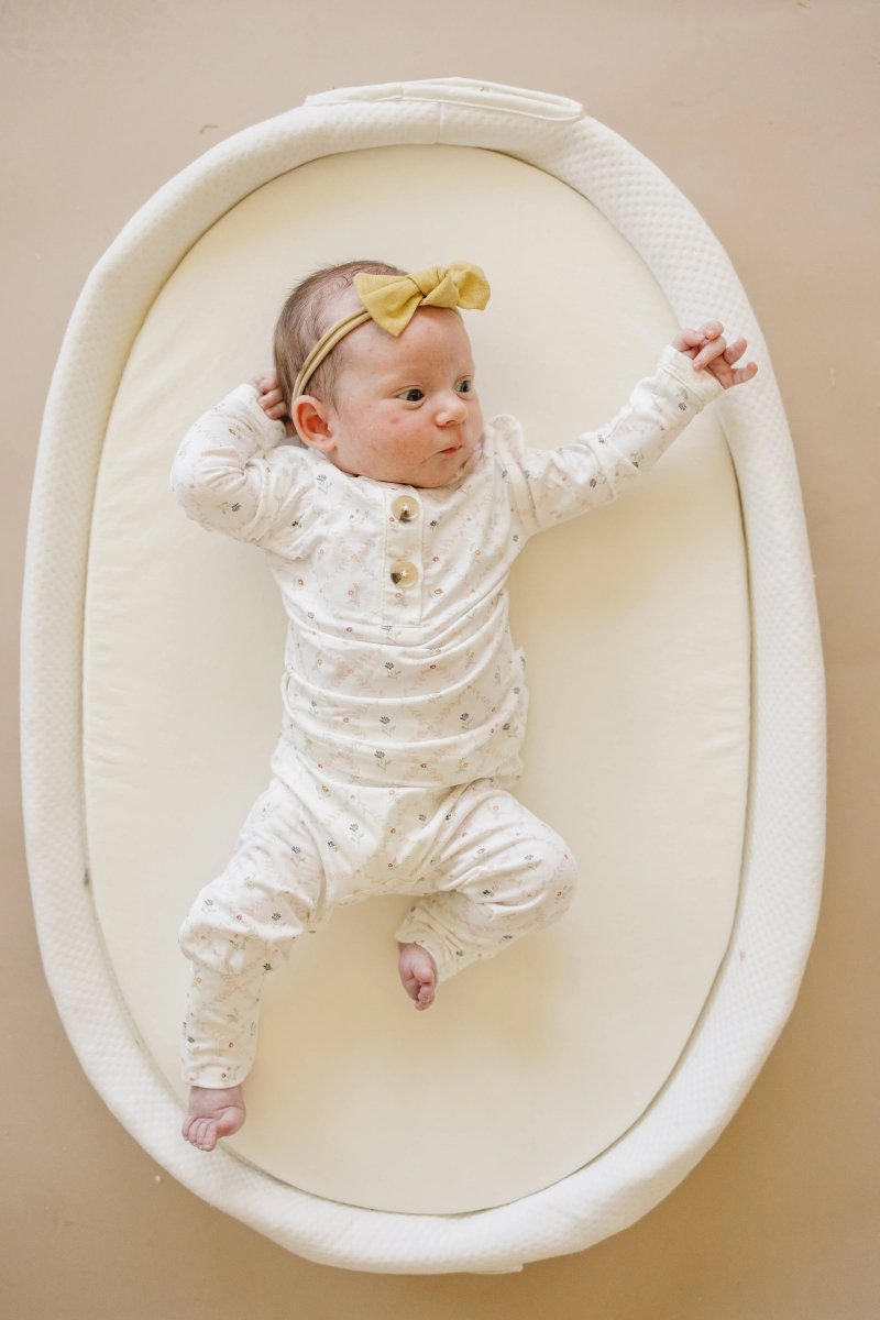 Little Joy Co. Vintage Blooms 2pc Bamboo Henley Pajamas For Kids Cozy - Everetts Place Boutique - 