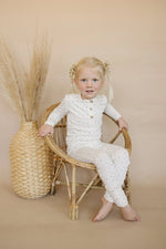 Little Joy Co. Vintage Blooms 2pc Bamboo Henley Pajamas For Kids Cozy - Everetts Place Boutique - 