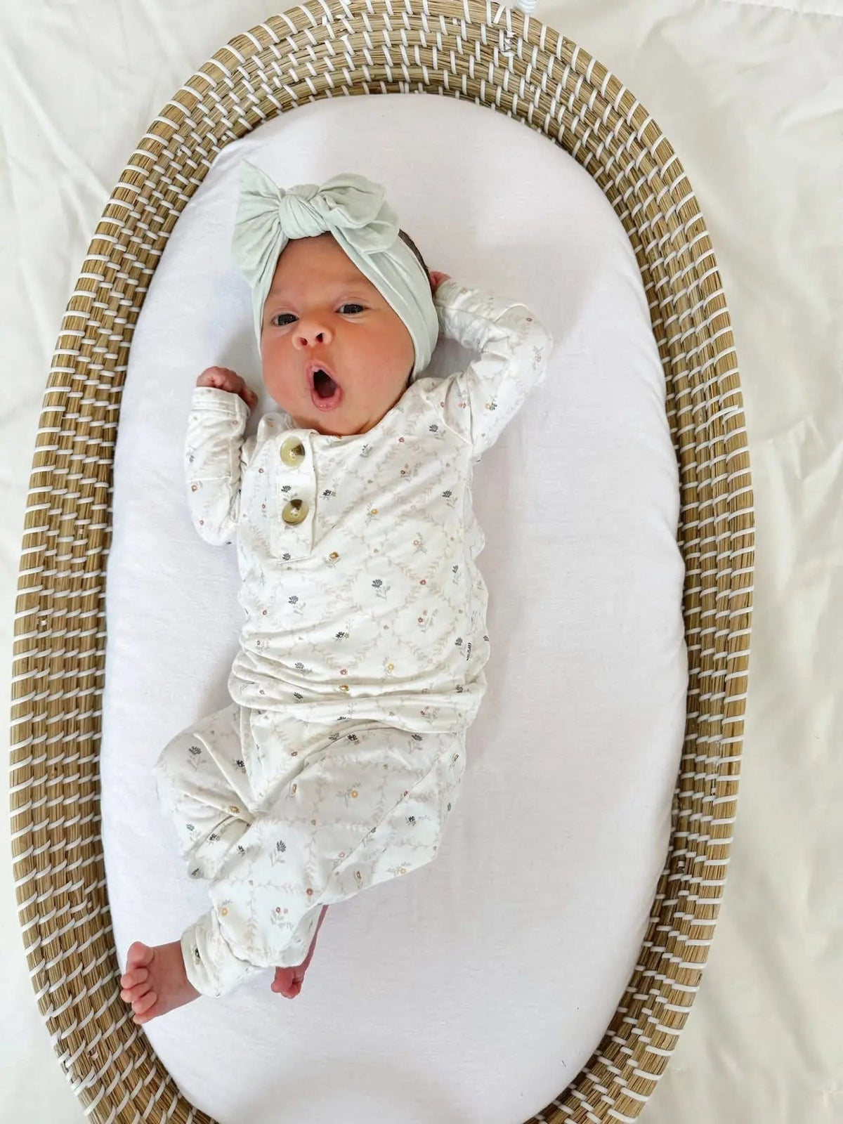 Little Joy Co. Vintage Blooms 2pc Henley Bamboo Pajamas - Sizes Newborn & Up! - 