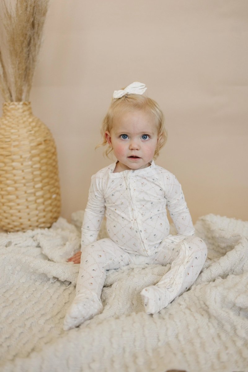 Little Joy Co. Vintage Blooms Romper - Bamboo Zippy for Babies Sleepwear - Everetts Place Boutique - 