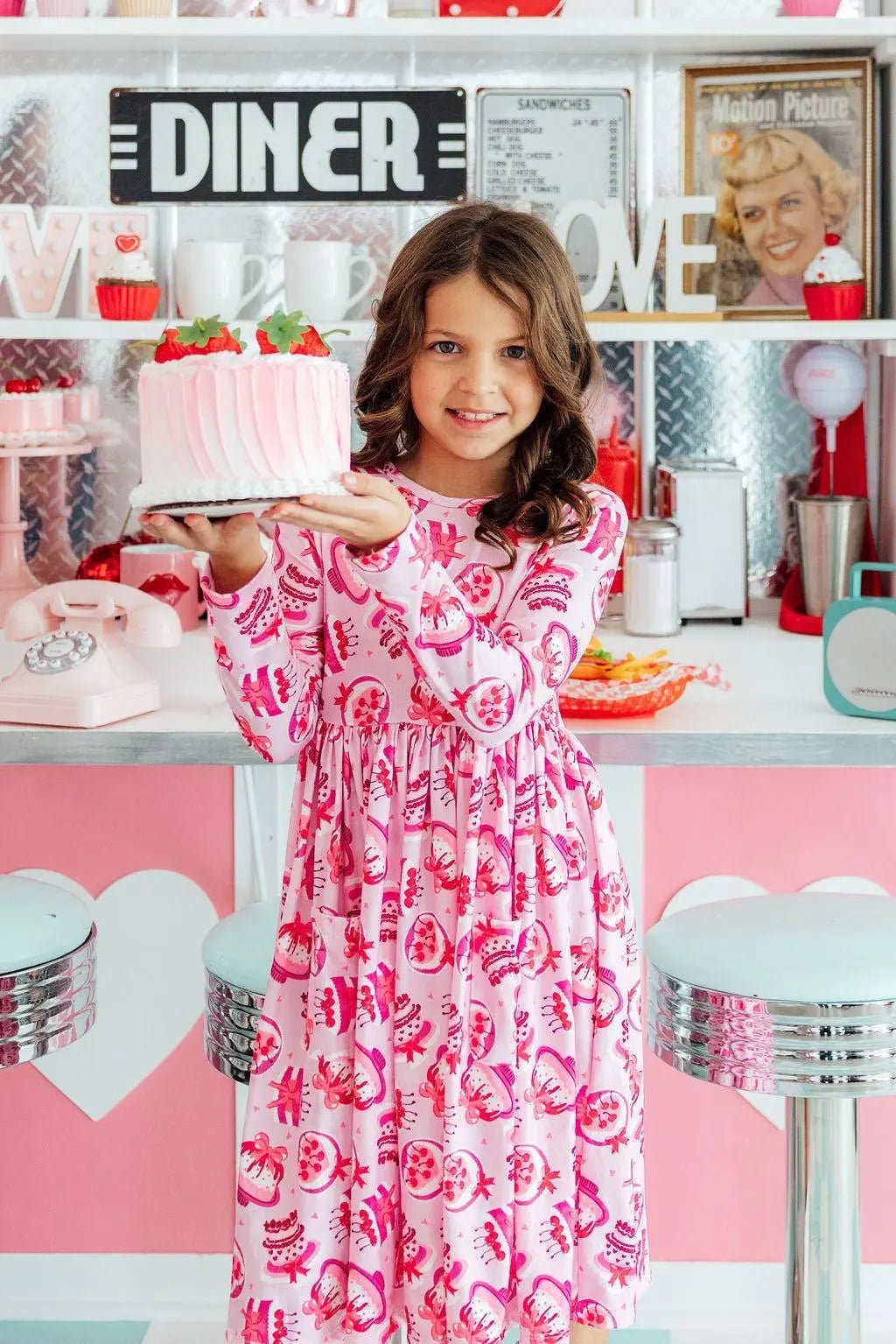 Mila & Rose ® Vintage Cakes L/S Pocket Twirl Dress - 