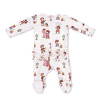Angel Dear Vintage Cowgirls - 2 Way Ruffle Back Zipper Footie - 