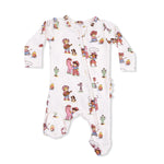Angel Dear Vintage Cowgirls - 2 Way Ruffle Back Zipper Footie - 