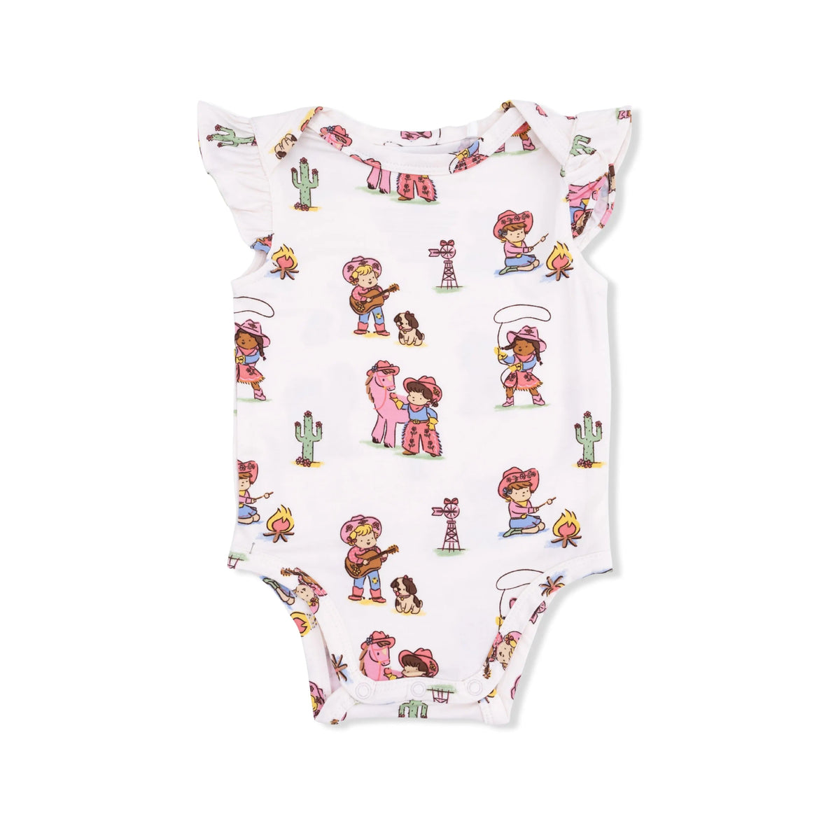 Angel Dear Vintage Cowgirls - Ruffle Sleeve Bodysuit - 