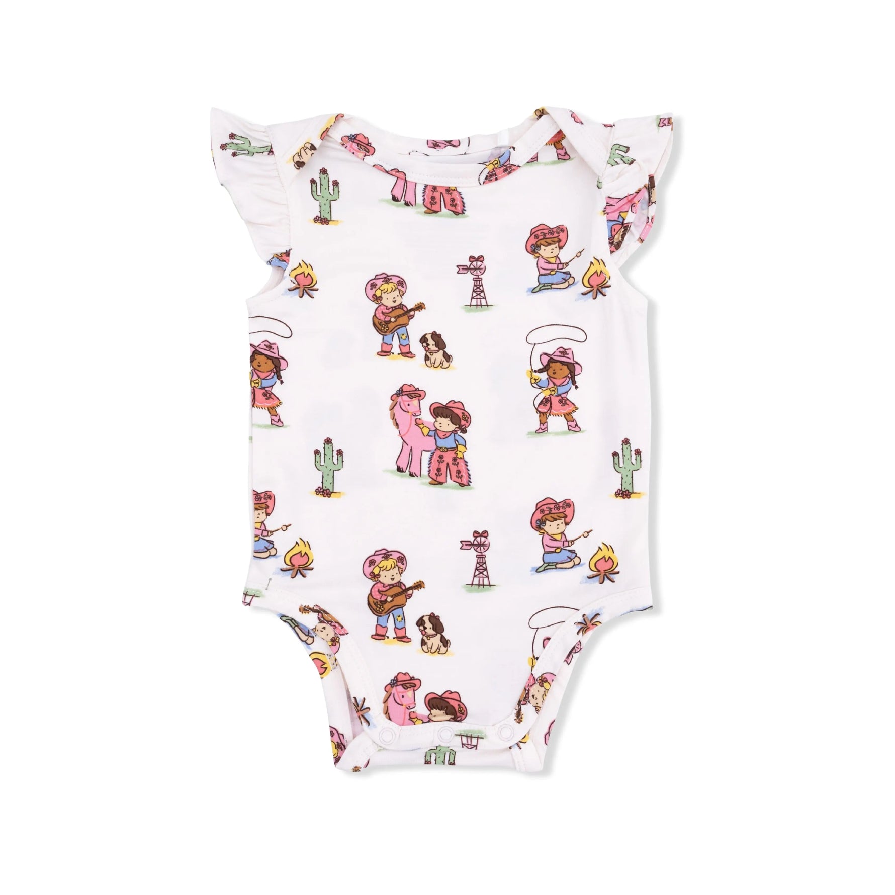 Angel Dear Vintage Cowgirls - Ruffle Sleeve Bodysuit - 