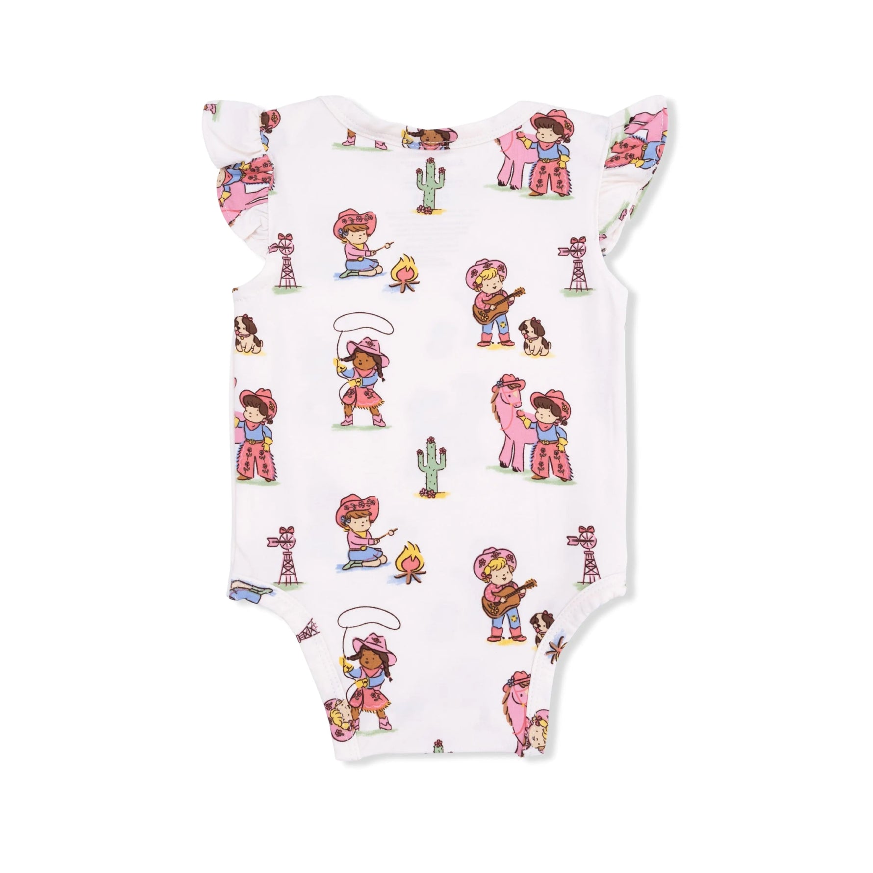 Angel Dear Vintage Cowgirls - Ruffle Sleeve Bodysuit - 